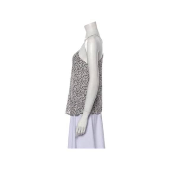 Joie Tank Top Grey Printed V-Neck - Picture 2 of 3